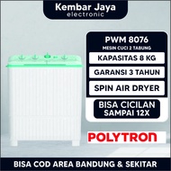 MESIN CUCI 8 KG 2 TABUNG POLYTRON PWM 8076