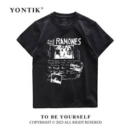 Kaos Distro 100% Branded Motif "THE RAMONES" 100% Katun Unisex Cowok Cewek