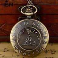Kalung Jam Saku Pocket Vintage Prajurit Soldier Us Army Veteran Watch
