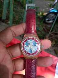 jam tangan Swatch original casual second produksi 1992 all crhrono aktif