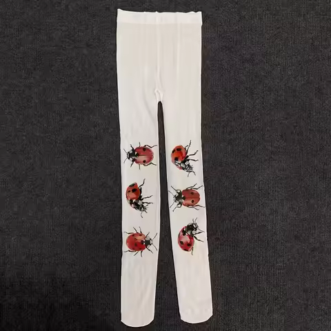 Korean Y2K women's stockings, pantyhose, printed fashion style, seven star ladybug cosplay stockings
