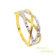 Dreams Jewellery Cincin Silang Emas 916 Original / Silang Ring 916 Original