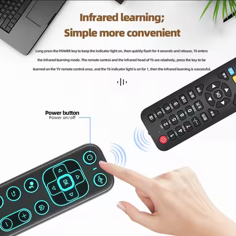 7 Color Light Backlit Remote Control Built-in Battery Air Mouse For Android TV BOX X96Q Tanix W2 Set