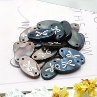 10pcs 18mm DIY Shirt Resin Tag Buttons Black Coffee Color Pearlescent Oval Tag Button Clothing Sewin