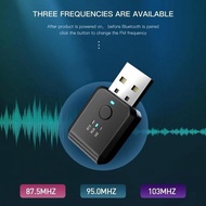Promo Usb Dongle Car Bluetooth 5.1 Fm Transmitter Adaptor Fm01 Black COD