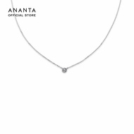 ANANTA Timeless Necklace Ethereal Curve Sole สร้อยคอฝังเพชรธรรมชาติ ทองขาว 10K