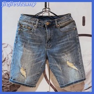 Ripped Summer Slim Fit Light Blue Shorts Jeans koyak Men Denim Short Pants Men Celana Seluar Pendek Lelaki