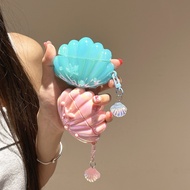 Cute EarPods Case for Samsung Galaxy Buds 3 Pro Cover Cute Laser Pink Blue Colorful Sea Shells Cover