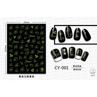Luminous Manicure Stickers Butterfly Feather Dragonfly Flower Nail Stickers CY001-009