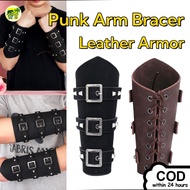 Punk Hip Hop Cosplay Leather Armor Arm Bracer - Viking Pirate Knight Gauntlet Men's Wristband