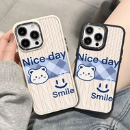 Casing for iPhone 13 13Promax 15Promax 7plus 8 7 8plus 6plus 12 15 X XR XS MAX 12Promax 11Promax 11 14 Smiley Bear Metal Photo Frame Drop Protection Soft Case