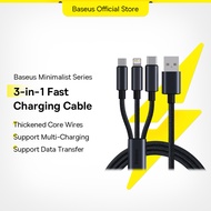 Baseus 3 in 1 USB Cable for iPhone 13 12 3.5A Cable For Samsung Xiaomi Mi 9 Huawei Micro USB Data Ca