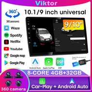 (Support Sim Card) 8 Core 4G+43G Android Player 2Din Car Multimedia Player With 360 Panoramic Camera System