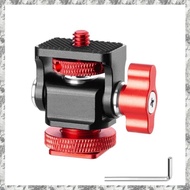 [I O J E] Mini Monitor Mount Tripod Head Aluminum Alloy with Cold Shoe 1/4" Screw for Cameras Monito