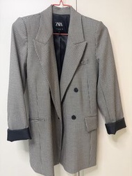 Zara 格紋西裝外套 XS