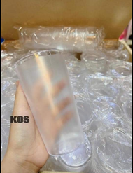 PLASTIC GLASS (8oz) FROSTED GLASS BASO REUSABLE DRINKING TUMBLER JOLLIBEE TUMBLER