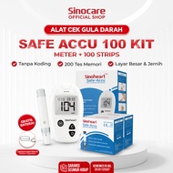 Sinocare Alat Tes Gula Darah Safe Accu Instant BGM 200 Memori HCT 30-60%
