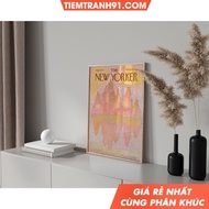 Tranh treo tường New Yorker Vintage New Yorker Magazine Poster Aug 1975 Summer Warm Soft Pink Pastel