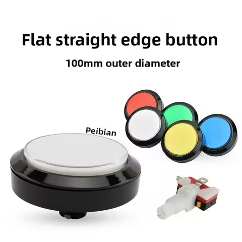 100mm Illuminated Flat Push Button for Video Arcade Game Music Gaming Machine Auto Reset Answer Buzz