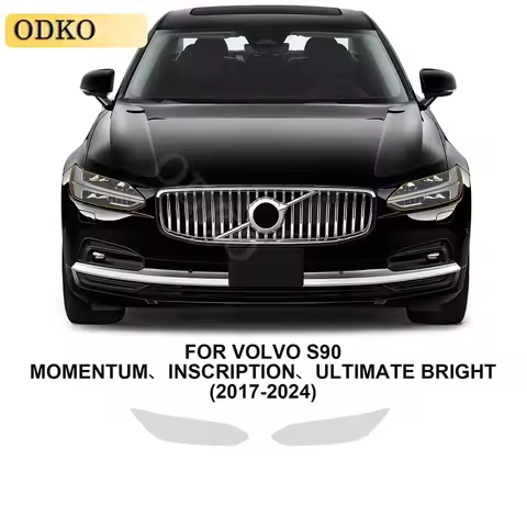 For Volvo S90 Inscription 2017-2024 2PCS Car TPU Front Headlights Film Car Bra Clear PPF TPU 8.5mil