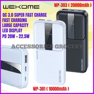 【WEKOME】WK DESIGN WP301 / WP303 10000mAh / 20000mAh Power Bank PD 20W + 22.5W QC 3.0 Super LED LCD D