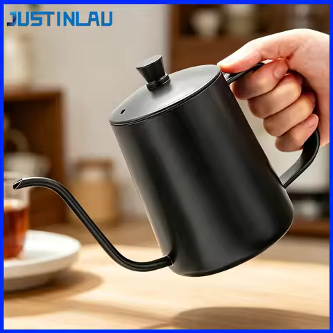 JUSTINLAU 350/600ML Gooseneck Coffee Kettle Stainless Steel Coffee Pour-over Kettle Drip Kettle Home