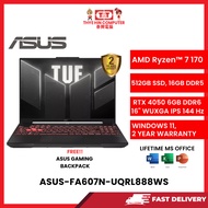 ASUS-FA607N-UQRL888WS-AMDRYZEN7-170HS,16GBR5,512GBM.2SSD,RTX40506GBR6,16"FHD,W1164,2YRS,OPI