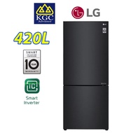 LG 420L GC-B529NQCM Bottom Freezer Fridge in Matte Black Finish Inverter Refrigerator Peti Sejuk