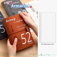 ARMARIO 52 Week Savings Challenge Binder, 6-holes Reusable Savings Binder, A5 with Cash Envelope Lea