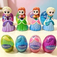 1Pcs 4Pcs Frozen Deformed Egg Cartoon Princess Elsa Anna Action Figures Ornaments Toys for Kids Girl