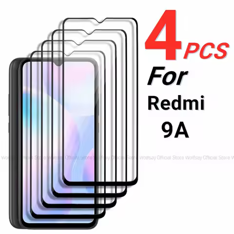 2/4PCS Tempered Glass For Xiaomi Redmi 9A Screen Protector Xiaomi Redmi 9A Full Glue Cover Protectiv