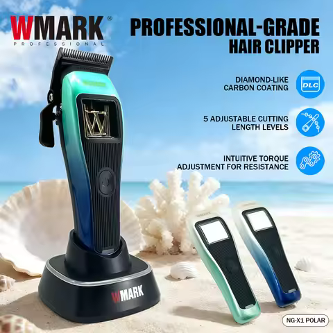 WMARK Clippers Professional DLC Outer Rotor Trimmer 10000 RPM Brushless Vector Motor Clipper for Men
