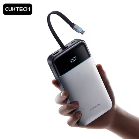 Cuktech 25 Power Bank SE 100W Max 25000mAh Portable Charger with Built-in Cable 120W for Xiaomi for