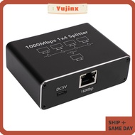 YUJINX Ethernet Splitter, USB Power Cable 1 to 4 Ports Internet Splitter, Plug and Play 1000Mbps Hig