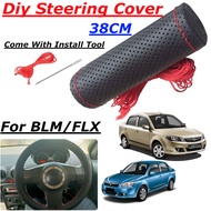 Proton Saga BLM/FLX Steering Wheel Cover Leather DIY Kulit Jarum Jahit Sarung Cover Steering Kereta