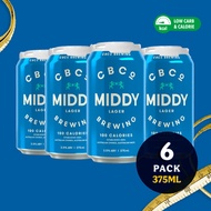 CBCo Middy Low-Calorie Lager - Pack of 6 x 375ml Cans [Craft Beer]
