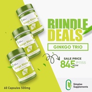 Simplee Supplements Ginkgo Biloba Trio Bundle – 3 Bottles of Ginkgo Biloba Capsules for Memory, Focu