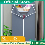 T-Shape Large Capacity Zipped Wardrobe | ALMARI BESI PASANG SENDIRI | Washable Fabric | Big Steel Ro