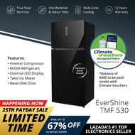 PRISM+ EverShine TMF 530 | 530L Glass Finish Top Mount Freezer Refrigerator | True Total No-Frost |