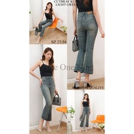 Women's Cutbray Jeans 7/ 9 Buttons 1 Light Green Softjeans Stretch Nine One Nine Jeans