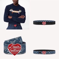 Nigo x Louis Vuitton  LV Denim 40mm Reversible Belt 聯名 雙面腰帶 愛心 皮帶