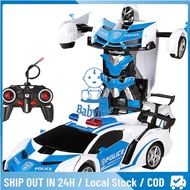 【24H】Rc Car 1:18 Remote Control Car Collision Transformers Toys Robot Toys Gift for Kids
