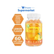Biofinest Omega 3 EPA DHA Gummy Supplement, Biotin Folic Acid Vitamin A B C D - Heart Brain Skin Joi