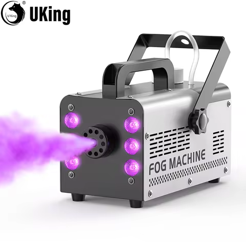 U'King Mini 400W 6-RGB LEDs Smoke Machine Color Lighting Effect Fog Machine Stage Equipment For DJ D