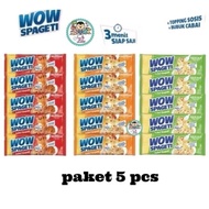 Wow Spageti instant Spaghetti kemasan 75g-88g/harga untuk satu renceng isi 5bks.