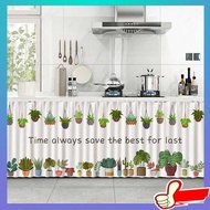 langsir dapur tirai dapur skirting dapur langsir sinki dapur Cabinet curtain waterproof and oilproof slide rail curtain kitchen cabinet dustproof door curtain shoe cabinet self-adh