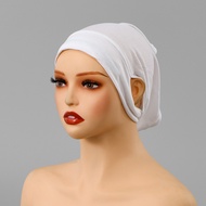 Ladies Solid Color Tube Cap Elastic Headscarf Bottoming Cap Malaysia Ladies Ethnic Laced-Up Cap 2026