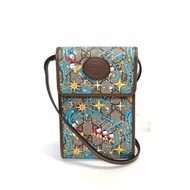 GUCCI 老花PVC金扣手機包迪士尼聯名肩背包