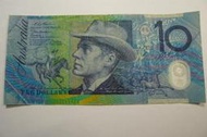 ㊣集卡人㊣貨幣收藏-澳大利亞 澳洲 澳幣 10元  紙鈔  塑膠鈔  BC97629829