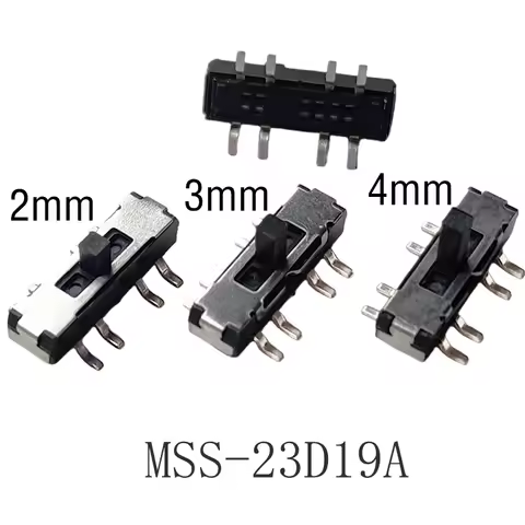 20PCS Mini Slide Switch 3Position 90° 8Pin SMT Micro Toggle Switch 2P3T 13x3.5mm H=2/3/4mm Slide Swi